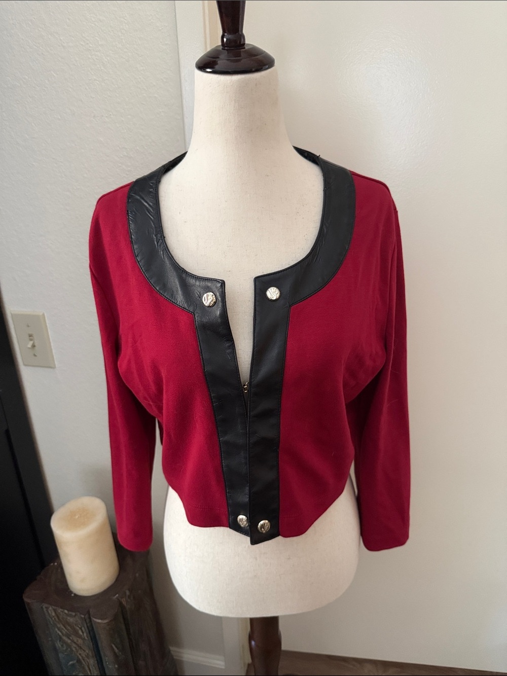 Versace Jeans Collection Red Jacket with Black Trim